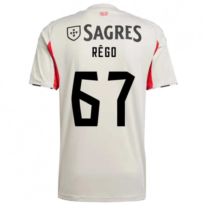 Danxen Donna Maglia Rodrigo Rêgo #67 Bianco Sporco Rosso Kit Gara Away 2025/26 Maglietta