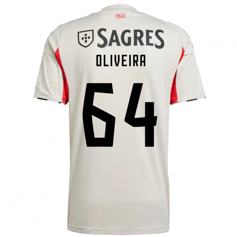Danxen Donna Maglia Gonçalo Oliveira #64 Bianco Sporco Rosso Kit Gara Away 2025/26 Maglietta
