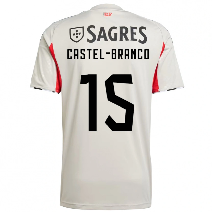 Danxen Donna Maglia Diego Castel Branco #15 Bianco Sporco Rosso Kit Gara Away 2025/26 Maglietta