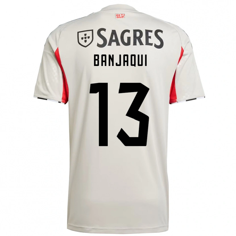 Danxen Donna Maglia Daniel Banjaqui #13 Bianco Sporco Rosso Kit Gara Away 2025/26 Maglietta