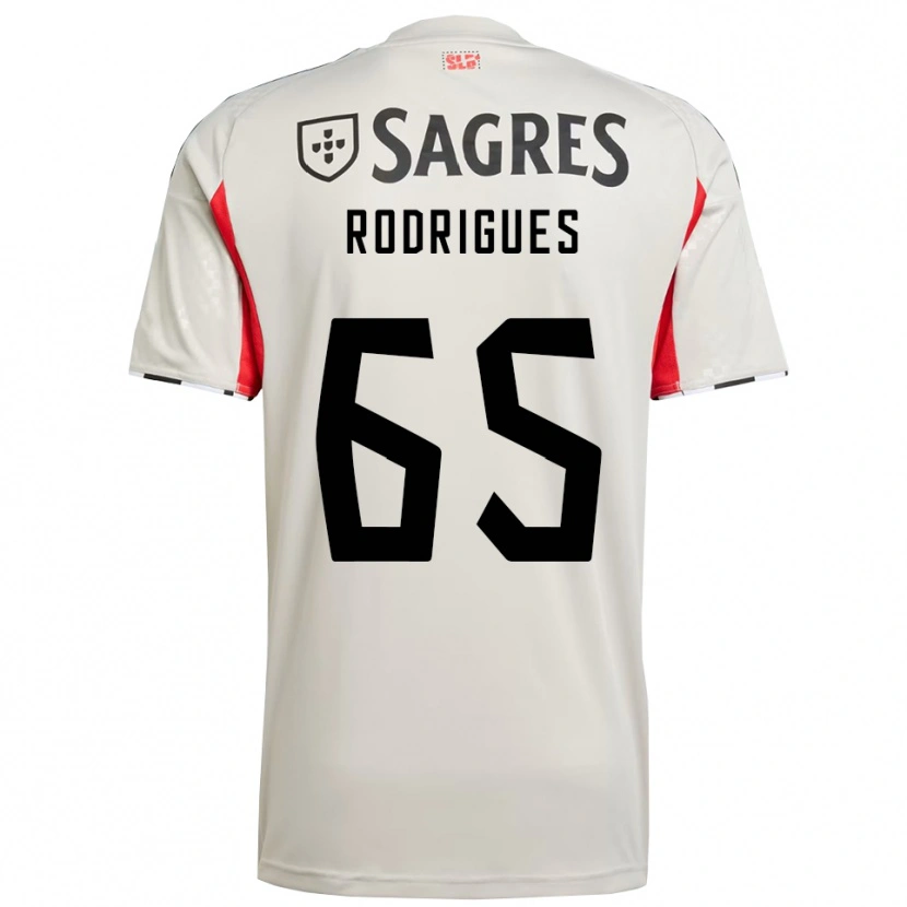 Danxen Donna Maglia Rafael Rodrigues #65 Bianco Sporco Rosso Kit Gara Away 2025/26 Maglietta
