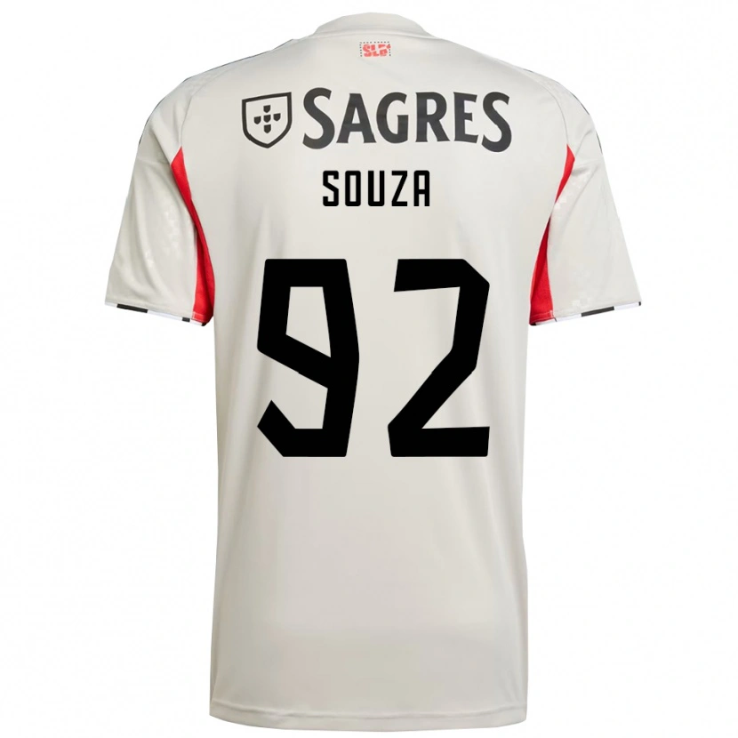 Danxen Donna Maglia Pedro Souza #92 Bianco Sporco Rosso Kit Gara Away 2025/26 Maglietta