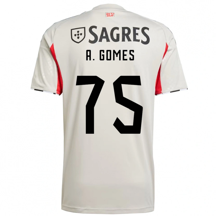 Danxen Donna Maglia André Gomes #75 Bianco Sporco Rosso Kit Gara Away 2025/26 Maglietta