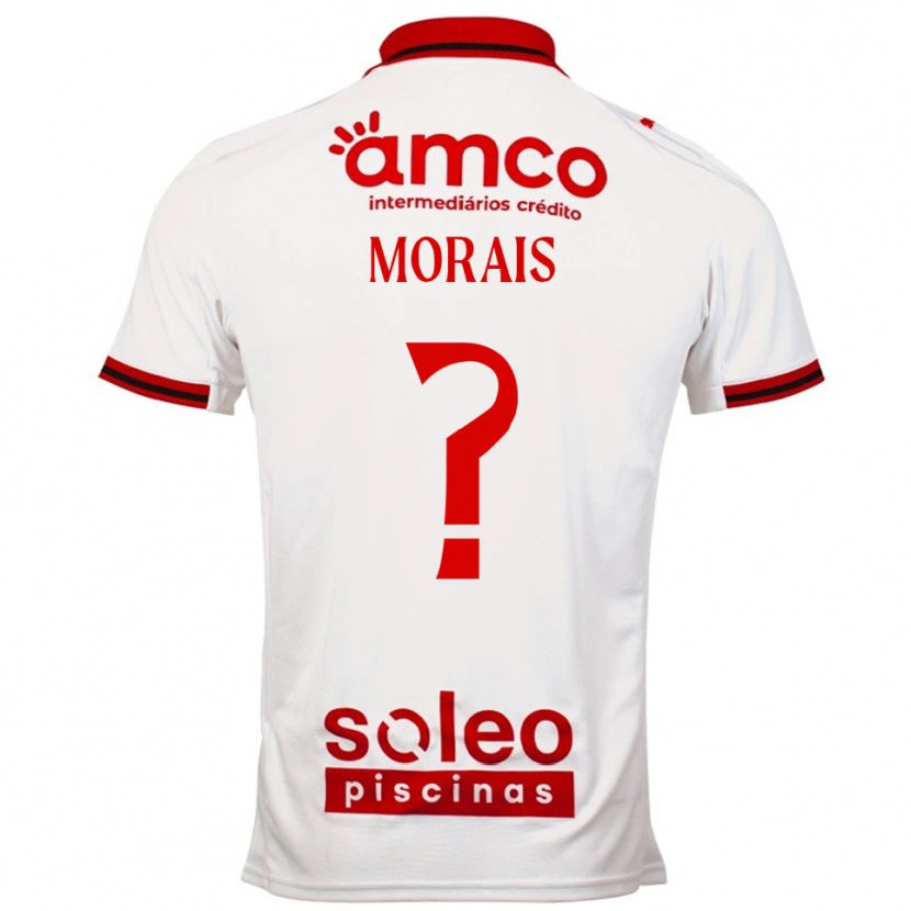 Danxen Donna Maglia Joao Morais #0 Bianco Rosso Kit Gara Away 2025/26 Maglietta