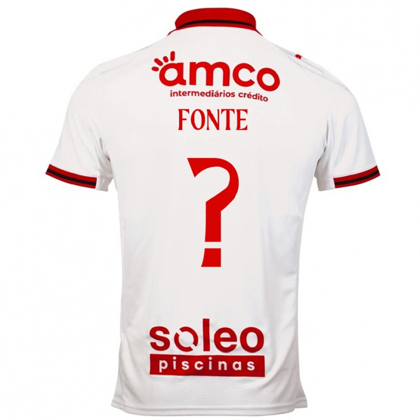 Danxen Donna Maglia Gustavo Fonte #0 Bianco Rosso Kit Gara Away 2025/26 Maglietta