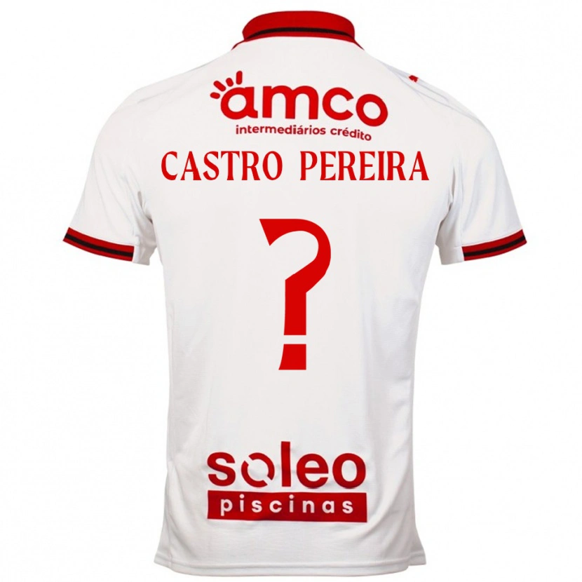 Danxen Donna Maglia Rodrigo Castro Pereira #0 Bianco Rosso Kit Gara Away 2025/26 Maglietta