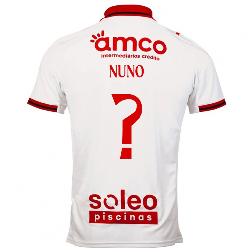 Danxen Donna Maglia Nuno Teixeira #0 Bianco Rosso Kit Gara Away 2025/26 Maglietta