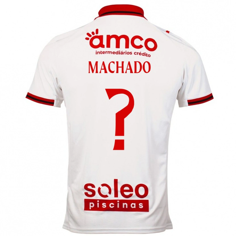 Danxen Donna Maglia Afonso Machado #0 Bianco Rosso Kit Gara Away 2025/26 Maglietta