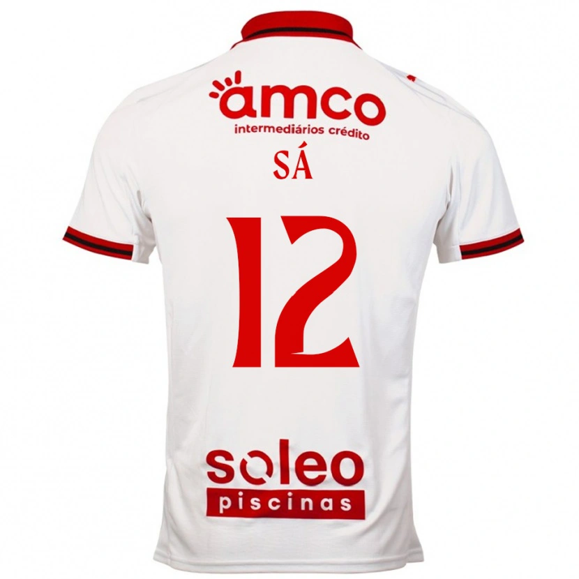 Danxen Donna Maglia Tiago Sá #12 Bianco Rosso Kit Gara Away 2025/26 Maglietta
