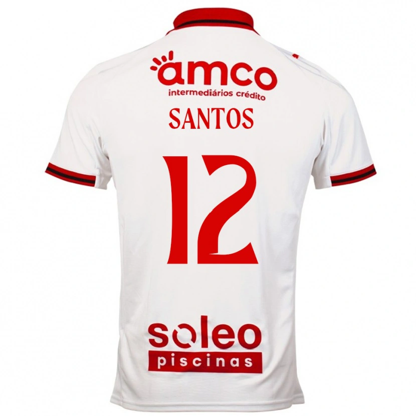 Danxen Donna Maglia Matheus Santos #12 Bianco Rosso Kit Gara Away 2025/26 Maglietta