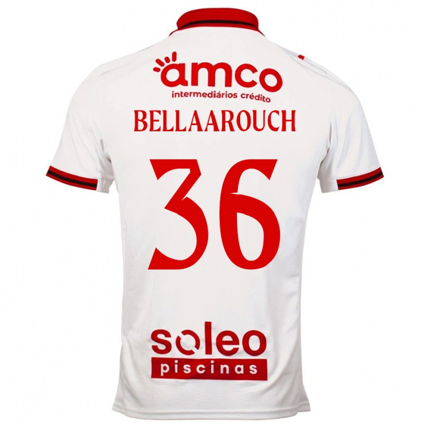 Danxen Donna Maglia Alaa Bellaarouch #36 Bianco Rosso Kit Gara Away 2025/26 Maglietta