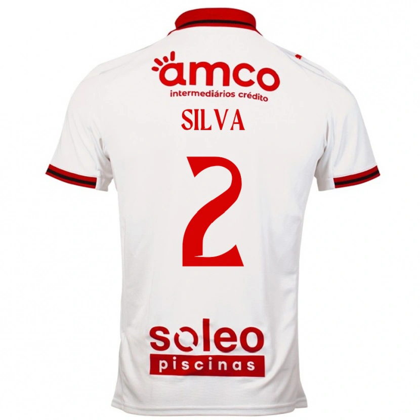 Danxen Donna Maglia Lourenço Silva #2 Bianco Rosso Kit Gara Away 2025/26 Maglietta