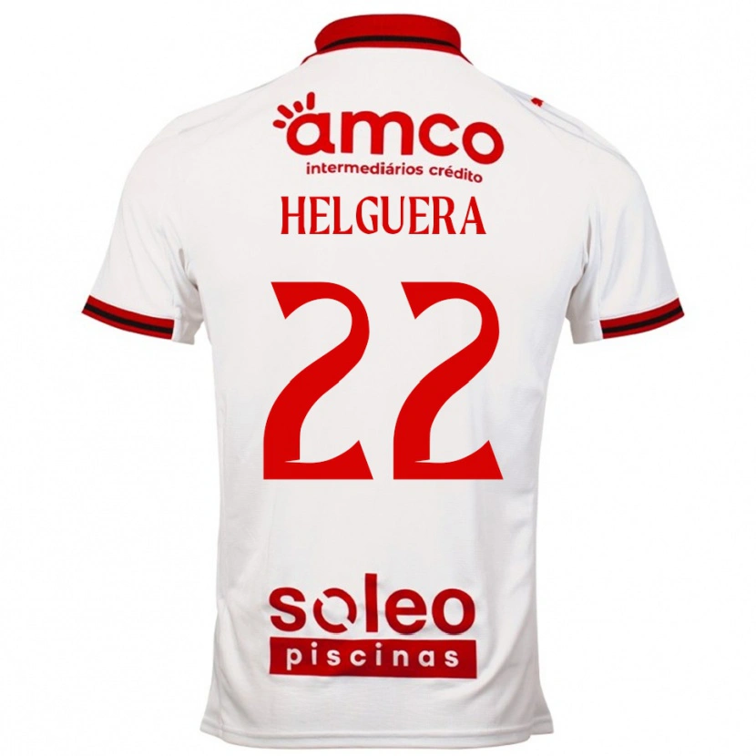 Danxen Donna Maglia Thiago Helguera #22 Bianco Rosso Kit Gara Away 2025/26 Maglietta