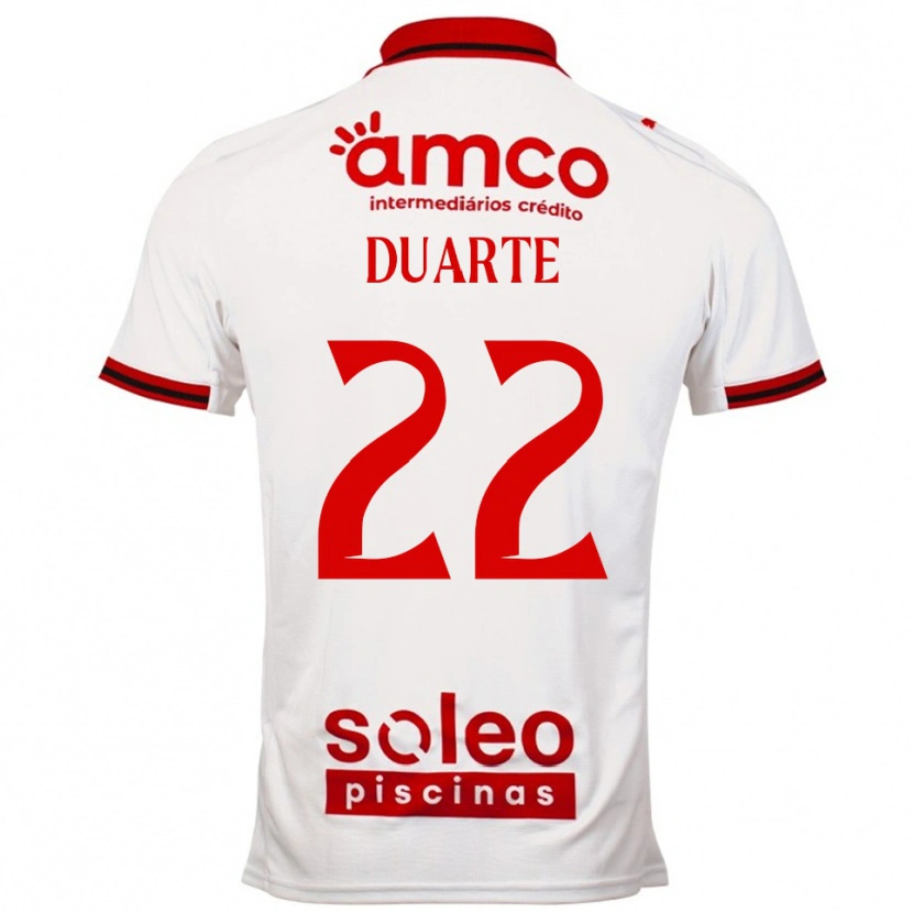 Danxen Donna Maglia Vânia Duarte #22 Bianco Rosso Kit Gara Away 2025/26 Maglietta