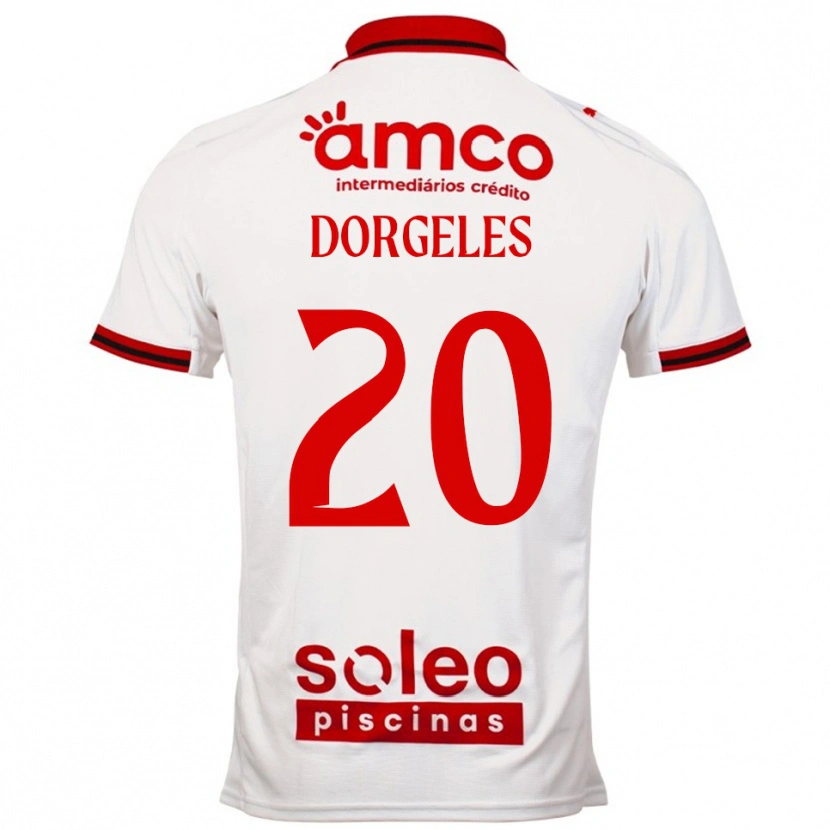 Danxen Donna Maglia Mario Dorgeles #20 Bianco Rosso Kit Gara Away 2025/26 Maglietta