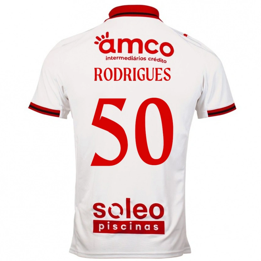 Danxen Donna Maglia Diego Rodrigues #50 Bianco Rosso Kit Gara Away 2025/26 Maglietta