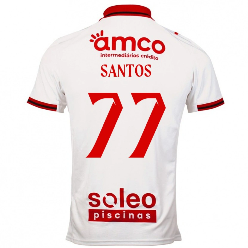 Danxen Donna Maglia Edu Santos #77 Bianco Rosso Kit Gara Away 2025/26 Maglietta