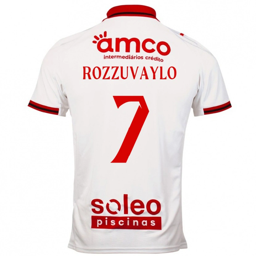 Danxen Donna Maglia Dani Rozzuvaylo #7 Bianco Rosso Kit Gara Away 2025/26 Maglietta