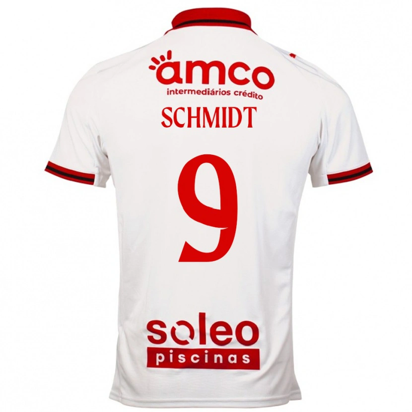 Danxen Donna Maglia Malu Schmidt #9 Bianco Rosso Kit Gara Away 2025/26 Maglietta