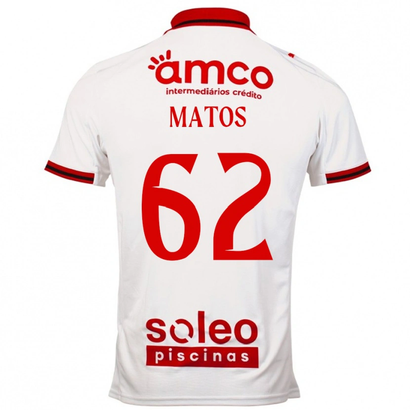 Danxen Donna Maglia Nuno Matos #62 Bianco Rosso Kit Gara Away 2025/26 Maglietta