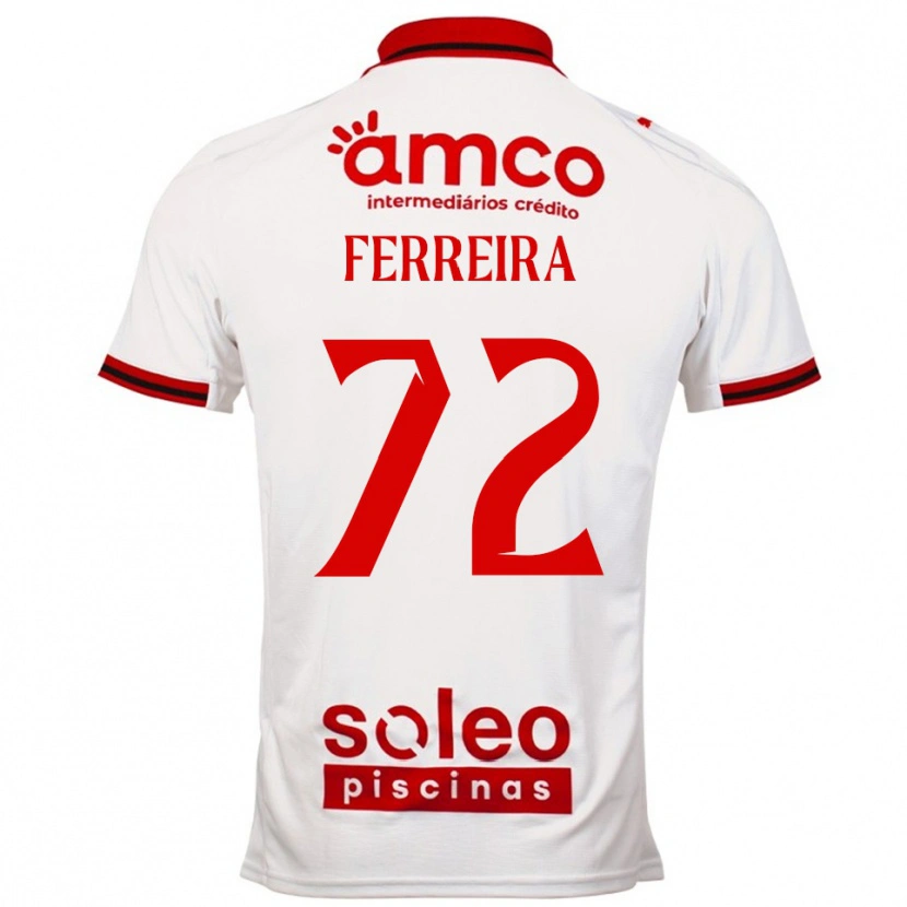 Danxen Donna Maglia André Ferreira #72 Bianco Rosso Kit Gara Away 2025/26 Maglietta