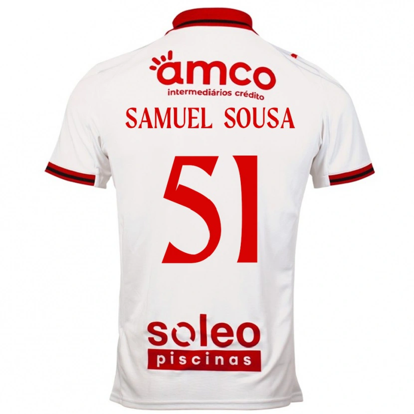Danxen Donna Maglia Samu Sousa #51 Bianco Rosso Kit Gara Away 2025/26 Maglietta