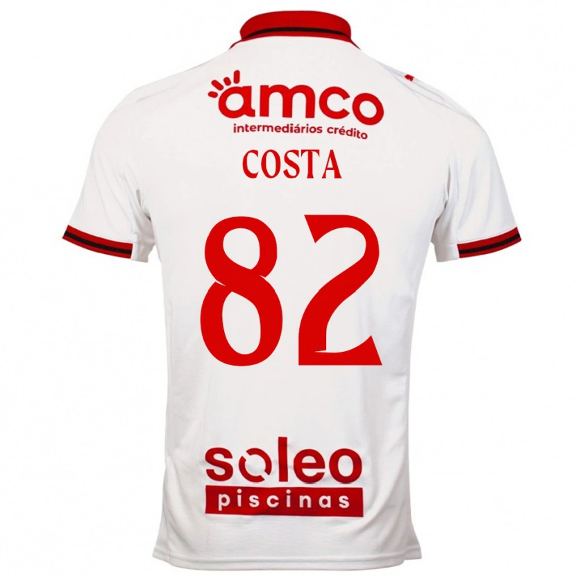 Danxen Donna Maglia Gui Costa #82 Bianco Rosso Kit Gara Away 2025/26 Maglietta