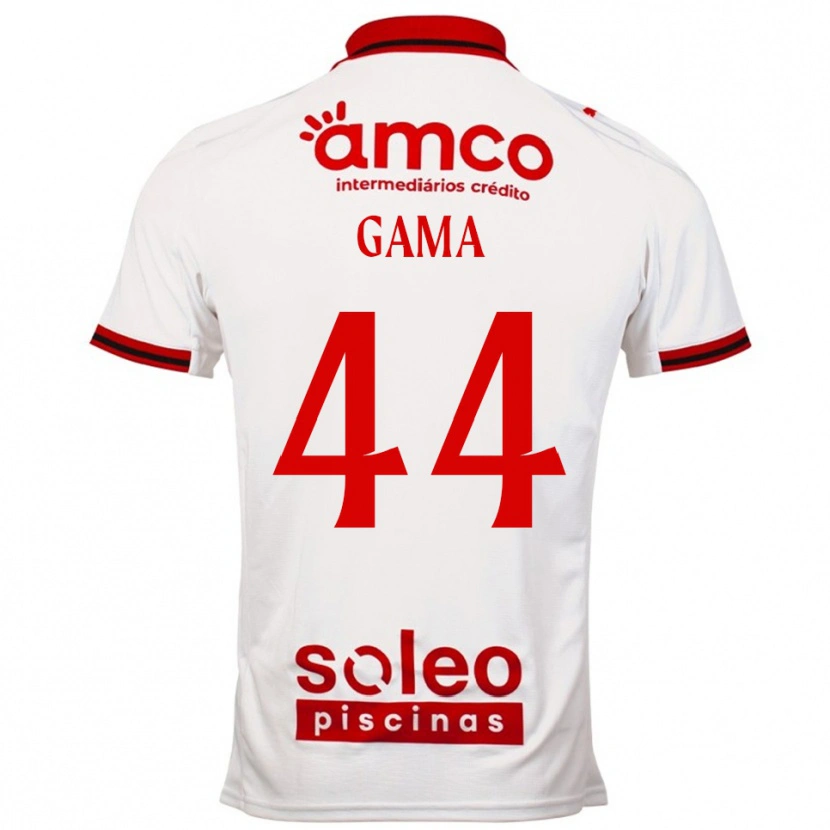 Danxen Donna Maglia Dinis Gama #44 Bianco Rosso Kit Gara Away 2025/26 Maglietta