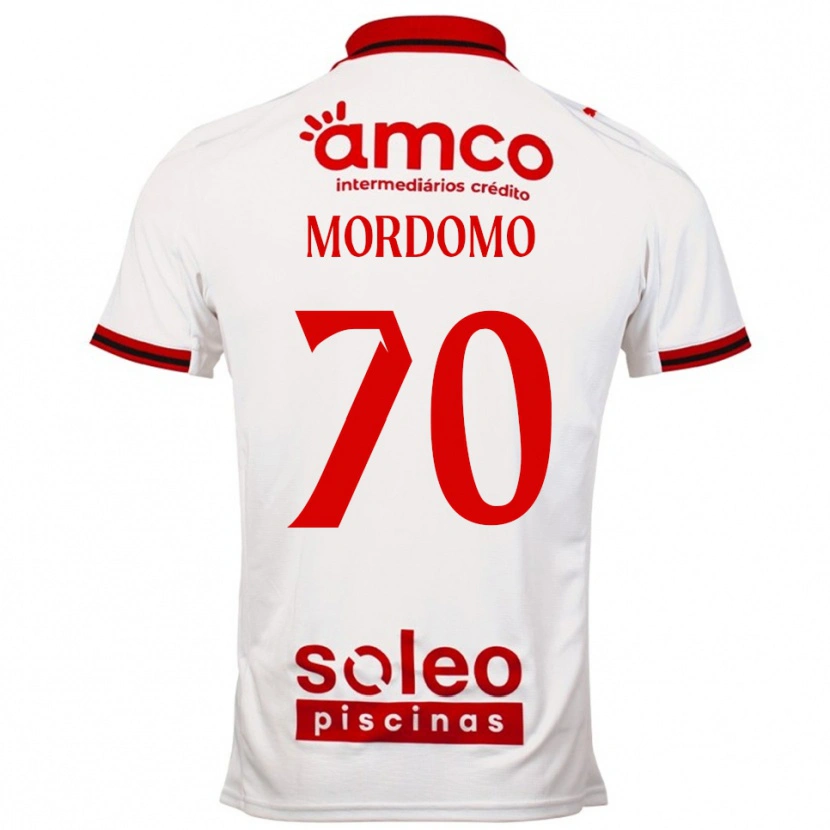 Danxen Donna Maglia Mordomo #70 Bianco Rosso Kit Gara Away 2025/26 Maglietta