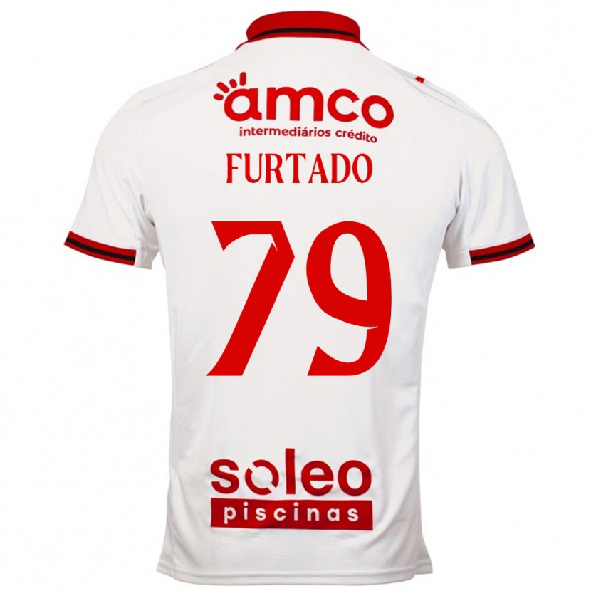 Danxen Donna Maglia Rúben Furtado #79 Bianco Rosso Kit Gara Away 2025/26 Maglietta