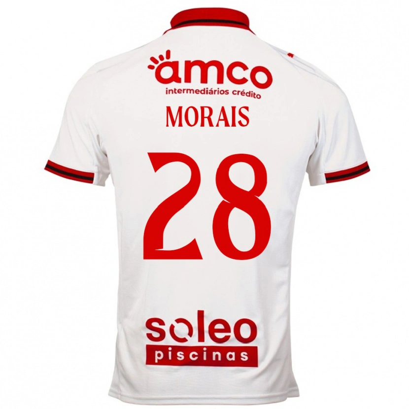 Danxen Donna Maglia Patrícia Morais #28 Bianco Rosso Kit Gara Away 2025/26 Maglietta