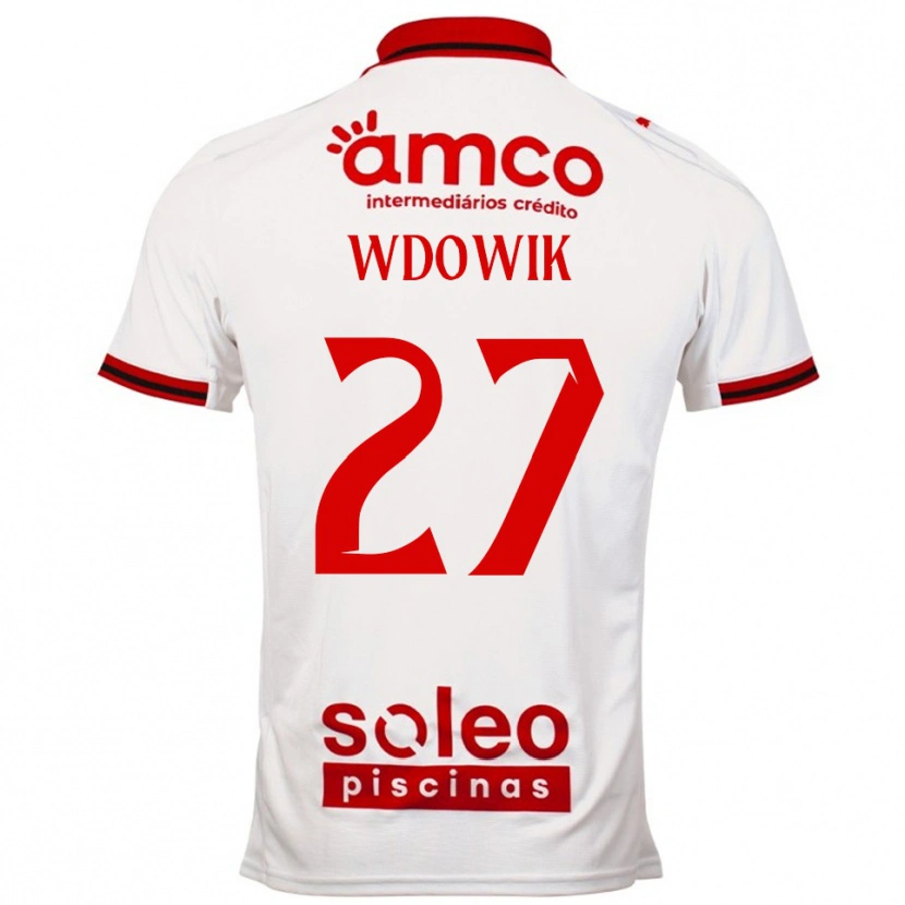 Danxen Donna Maglia Bartlomiej Wdowik #27 Bianco Rosso Kit Gara Away 2025/26 Maglietta