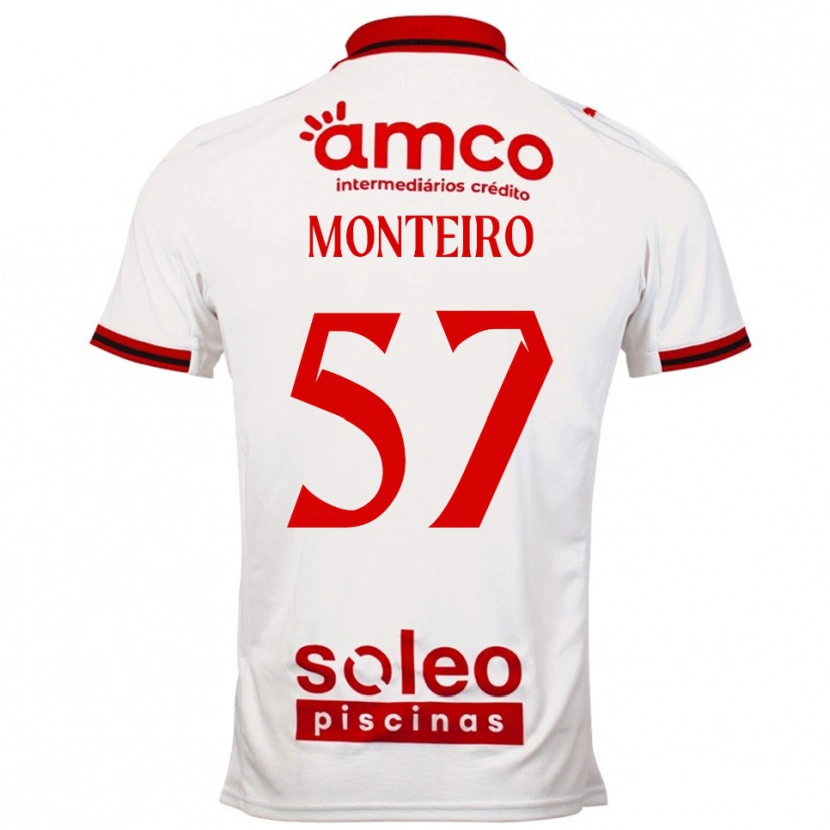 Danxen Donna Maglia Jordan Monteiro #57 Bianco Rosso Kit Gara Away 2025/26 Maglietta