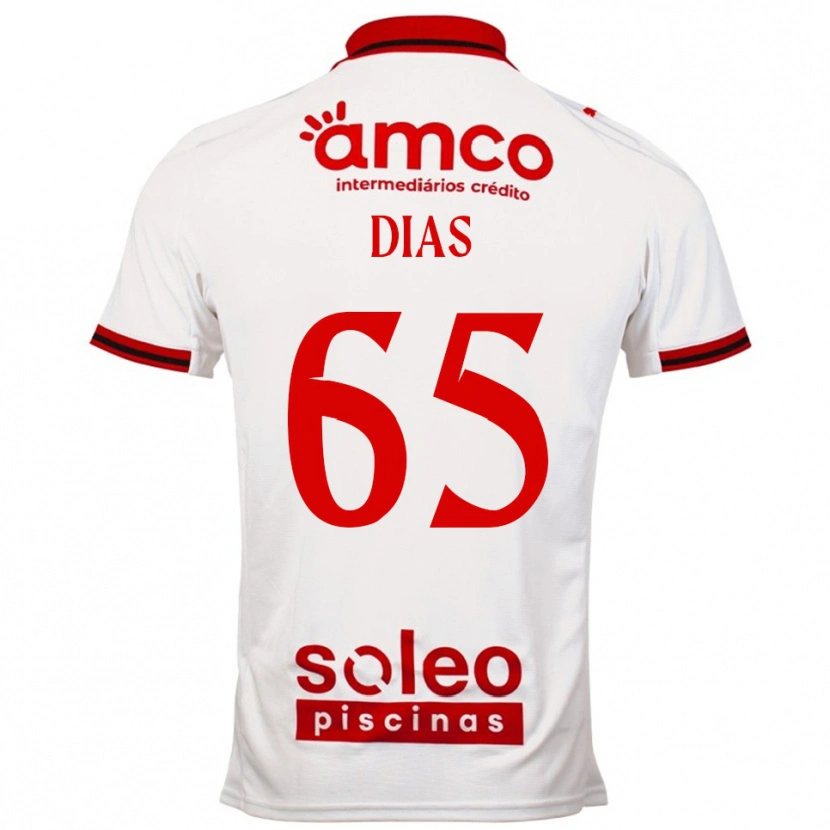 Danxen Donna Maglia Leandro Dias #65 Bianco Rosso Kit Gara Away 2025/26 Maglietta