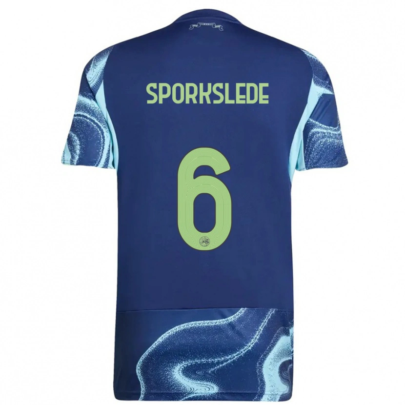 Danxen Donna Maglia Fabian Sporkslede #6 Navy Azzurro Kit Gara Away 2025/26 Maglietta