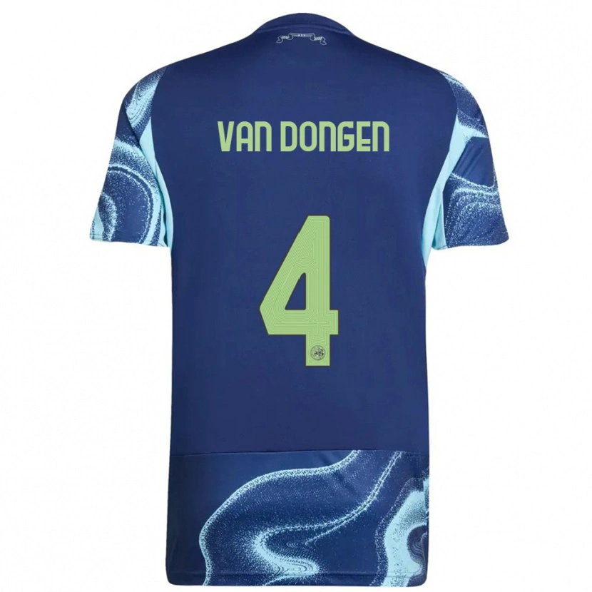 Danxen Donna Maglia Bram Van Dongen #4 Navy Azzurro Kit Gara Away 2025/26 Maglietta