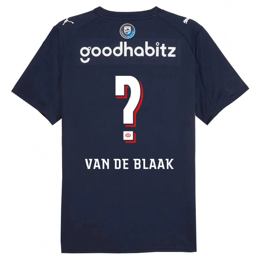 Danxen Donna Maglia Emmanuel Van De Blaak #0 Navy Bianco Kit Gara Away 2025/26 Maglietta