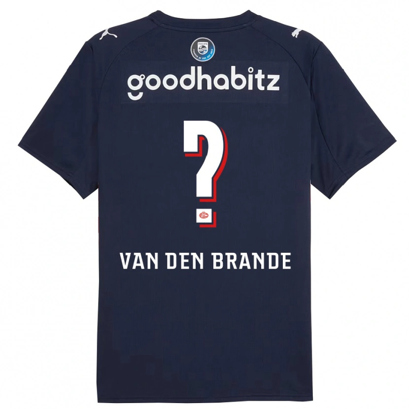Danxen Donna Maglia Daan Van Den Brande #0 Navy Bianco Kit Gara Away 2025/26 Maglietta