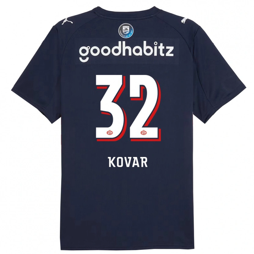 Danxen Donna Maglia Matej Kovar #32 Navy Bianco Kit Gara Away 2025/26 Maglietta