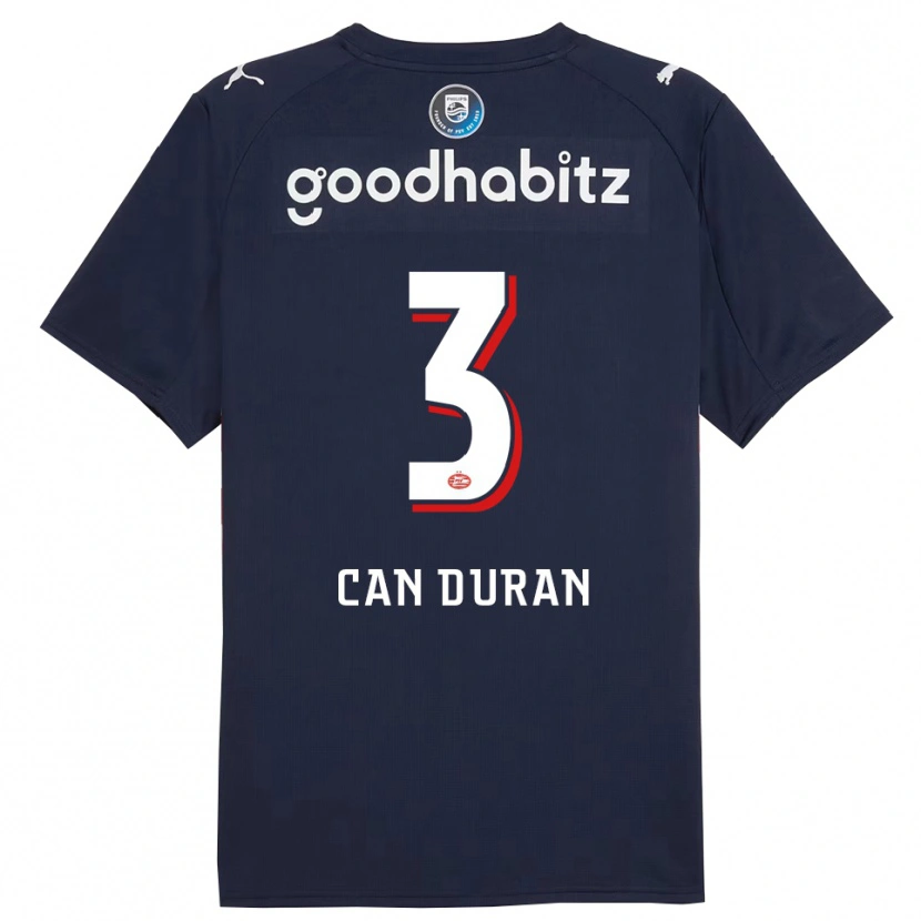 Danxen Donna Maglia Emre Can Duran #3 Navy Bianco Kit Gara Away 2025/26 Maglietta