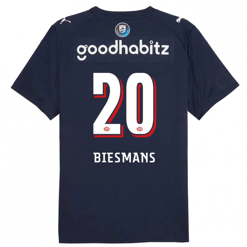 Danxen Donna Maglia Julie Biesmans #20 Navy Bianco Kit Gara Away 2025/26 Maglietta