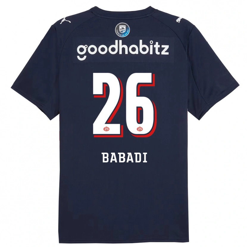 Danxen Donna Maglia Isaac Babadi #26 Navy Bianco Kit Gara Away 2025/26 Maglietta