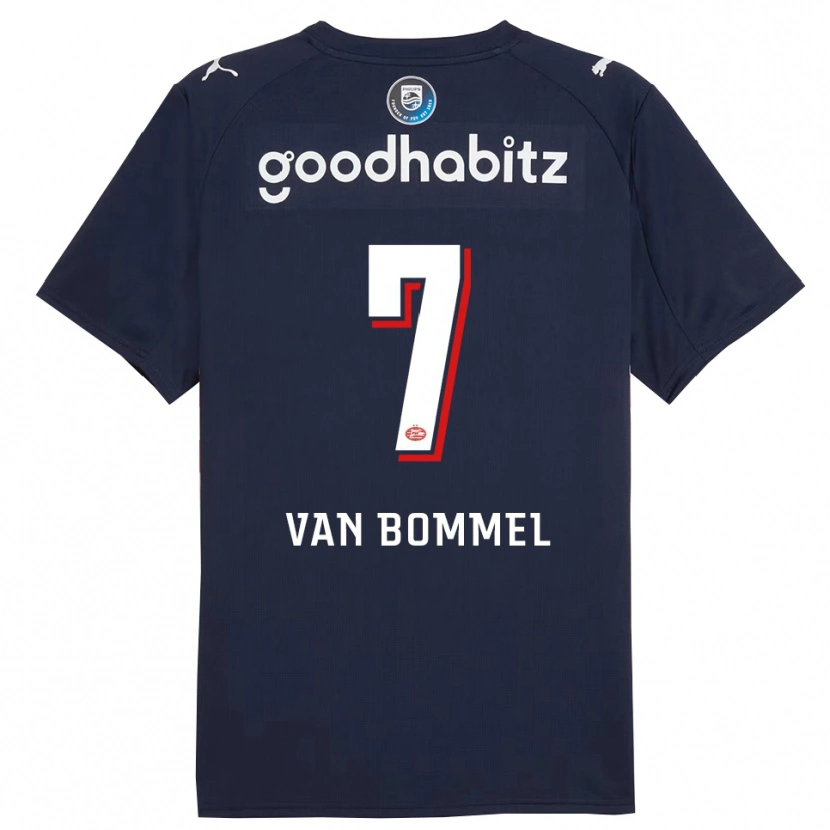 Danxen Donna Maglia Ruben Van Bommel #7 Navy Bianco Kit Gara Away 2025/26 Maglietta