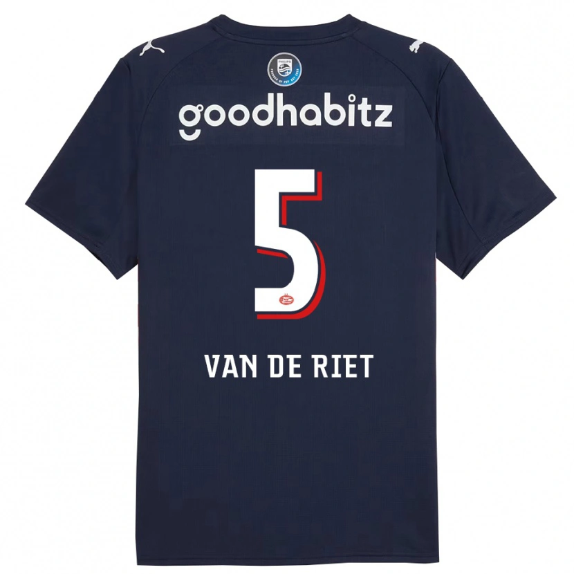 Danxen Donna Maglia Raf Van De Riet #5 Navy Bianco Kit Gara Away 2025/26 Maglietta