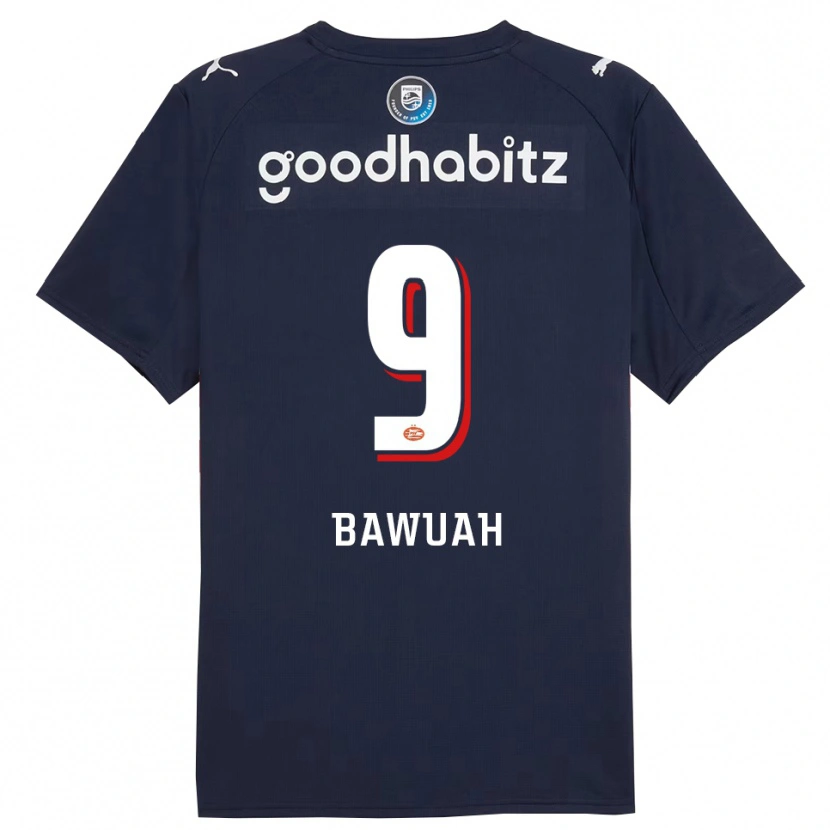 Danxen Donna Maglia Jordy Bawuah #9 Navy Bianco Kit Gara Away 2025/26 Maglietta