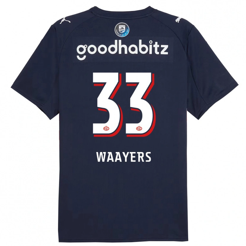 Danxen Donna Maglia Eus Waayers #33 Navy Bianco Kit Gara Away 2025/26 Maglietta