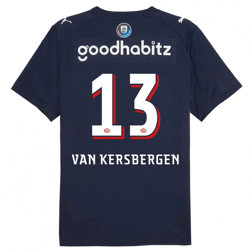 Danxen Donna Maglia Sander Van Kersbergen #13 Navy Bianco Kit Gara Away 2025/26 Maglietta