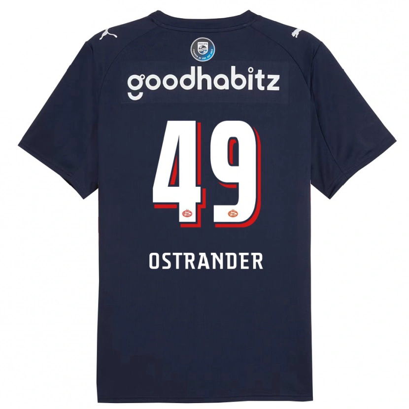 Danxen Donna Maglia William Ostrander #49 Navy Bianco Kit Gara Away 2025/26 Maglietta