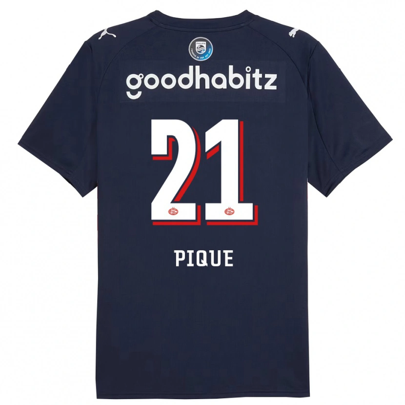 Danxen Donna Maglia Naomi Piqué #21 Navy Bianco Kit Gara Away 2025/26 Maglietta