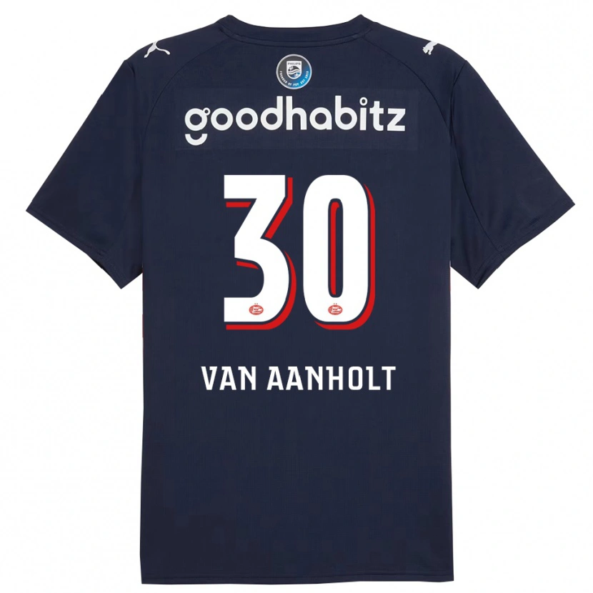 Danxen Donna Maglia Patrick Van Aanholt #30 Navy Bianco Kit Gara Away 2025/26 Maglietta